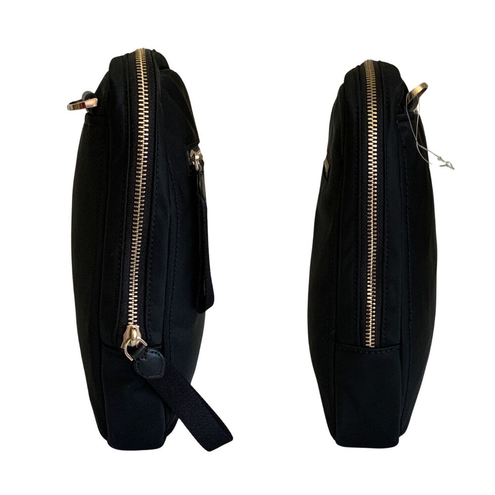 Kate Spade Chelsea Black Nylon Laptop Case Crossbody Gold Hardware - Picture 6 of 12